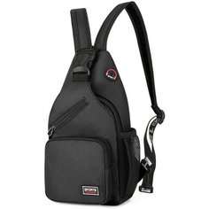 Рюкзак кросс-боди Bottoncini, фактура зернистая, black