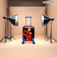 Чемодан , ручная кладь, 30х44х21 см, красный/голубой Нет бренда