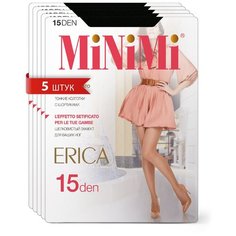 Колготки MiNiMi Erica, 15 den, 5 шт., размер 4, nero