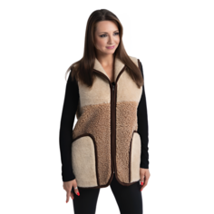 Жилет Wool Lamb, размер 58-60, бежевый/коричневый