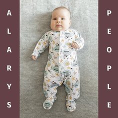 Комбинезон ALARYSPEOPLE для мальчиков от 0 до 1 года "Субмарина", закрытая стопа, размер 50, белый