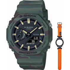 Наручные часы CASIO, зеленый камуфляж