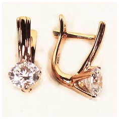 Серьги The Jeweller, красное золото, 585 проба, фианит, , золотистый