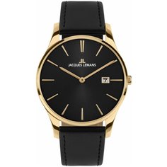 Наручные часы JACQUES LEMANS London, черный/золотой