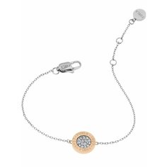 Браслет-цепочка FURLA, кристалл, 1 шт., размер 17.5 см, серебристый