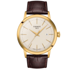 Наручные часы TISSOT T-Classic, коричневый/белый/золотистый