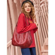 Сумка мессенджер , красная Guangzhou Top Quality Leather Products