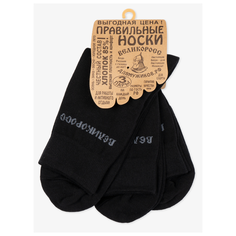 Носки Великоросс, комплект, 3 пары, размер 25 (38-41), черный