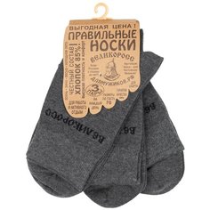 Носки Великоросс, комплект, 3 пары, размер 29, серый