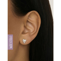 Серьги пусеты MIESTILO, серебро, 925 проба, родирование, , серебристый