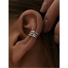 Серьга MIESTILO, серебро, 925 проба, родирование, фианит, размер 9 мм, , серебристый