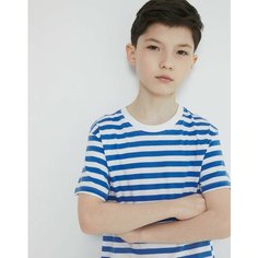 Футболка Gloria Jeans GJ COOL, размер 6-8л/122-128, белый/синий