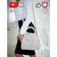 Сумка багет GIORGIO FERRETTI, фактура зернистая, светло-серый