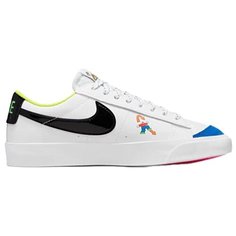 Кеды NIKE Blazer Low 77, размер 5Y US (36.5 RU), желтый, красный, бирюзовый, черный, мультиколор, голубой, белый