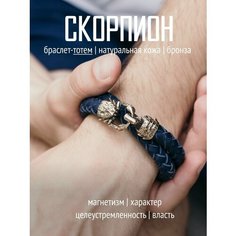 Плетеный браслет TOTEMICA, металл, синий