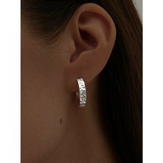 Серьги конго MIESTILO, серебро, 925 проба, родирование, длина 1.8 см, , серебристый