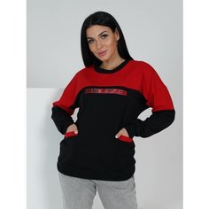 Свитшот LOVETEX.STORE, размер 44, , черный/красный