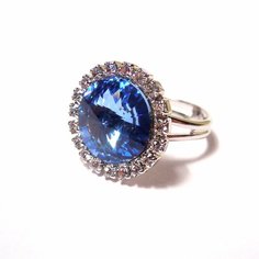 Кольцо Чарующий Рай, кристаллы Swarovski, Swarovski Zirconia, безразмерное, голубой