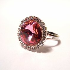 Кольцо Чарующий Рай, кристаллы Swarovski, Swarovski Zirconia, безразмерное, розовый