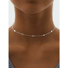 Колье MIESTILO, серебро, 925 проба, родирование, фианит, длина 38 см., серебристый, белый, серый