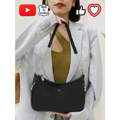 Сумка багет GIORGIO FERRETTI, фактура зернистая, чёрный