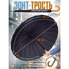Зонт-трость GALAXY OF UMBRELLAS, черный матовый