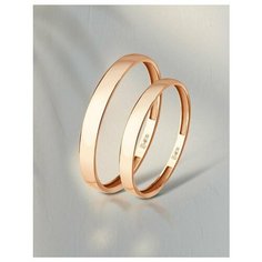 Кольцо обручальное DIALVI JEWELRY, красное золото, 585 проба, размер 19.5, ширина 3 мм, золотой