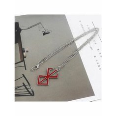 Колье, длина 17 см, красный, серебряный Zyuha