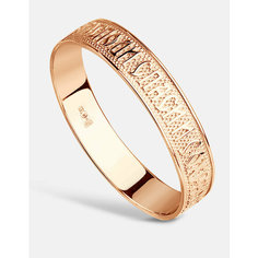 Кольцо обручальное DIALVI JEWELRY, красное золото, 585 проба, тиснение, размер 19.5, ширина 4 мм, золото
