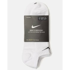 Носки NIKE, комплект, 3 пары, размер 42/46, белая