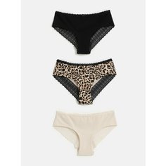 Трусы infinity lingerie, комплект из 3 шт., размер L, черный/принт