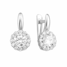 Серьги Яхонт, серебро, 925 проба, фианит, , бесцветный