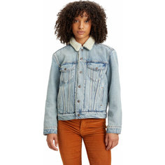 Джинсовая куртка Levis Women Ex-boyfriend Sherpa Trucker Jacket, размер XXS, голубой Levis®