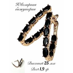 Серьги Florento, хрусталь, кристалл, черный