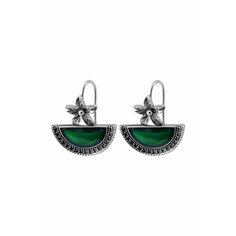 Серьги OTOKODESIGN, эмаль, зеленый