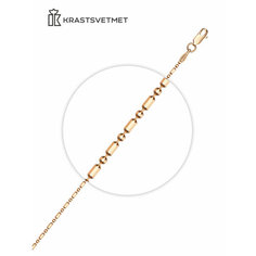Браслет-цепочка Krastsvetmet, красное золото, 585 проба, длина 18 см.