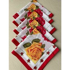 Носовой платок SAMO, 5 шт., желтый, красный, белый