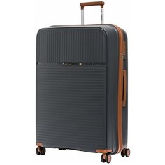 Чемодан Robinzon Madeira Plus, 104 л, серый, коричневый