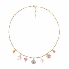 Чокер Oh Mary Did, кристаллы Swarovski, циркон, жемчуг пресноводный культивированный, жемчуг Swarovski синтетический, длина 40 см, золотистый