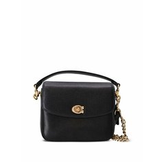 Сумка Coach, фактура зернистая, черный