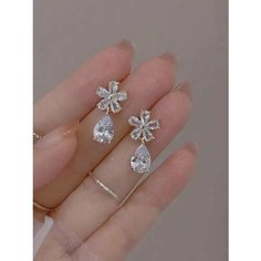 Серьги CATALEA, кристалл, размер 20 мм, бесцветный