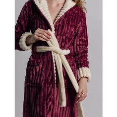 Халат Koroleva Collection, размер 4XL, фиолетовый, розовый, бежевый, красный
