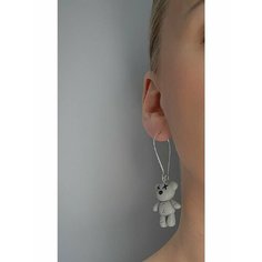Серьги VERBA, акрил, размер 75 мм, серебряный, черный, серый