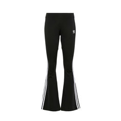 Брюки клеш adidas 3-Stripes, размер XS INT, черный