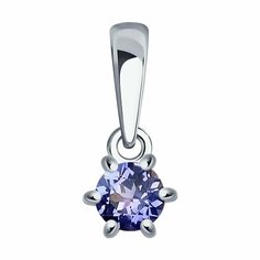 Подвеска Diamant, белое золото, 585 проба, танзанит