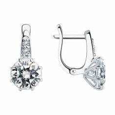 Серьги Яхонт, серебро, 925 проба, фианит, , бесцветный