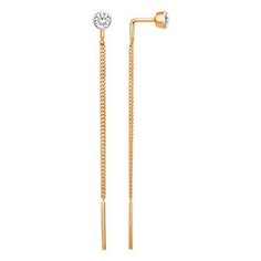 Серьги The Jeweller, красное золото, 585 проба, фианит, , золотистый