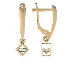 Серьги The Jeweller, красное золото, 585 проба, фианит, , золотистый