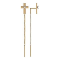Серьги The Jeweller, красное золото, 585 проба, фианит, , золотистый