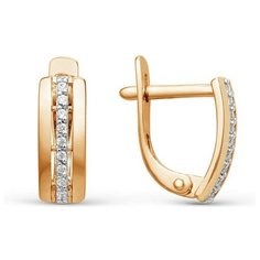 Серьги The Jeweller, красное золото, 585 проба, фианит, , золотистый
